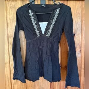 Black Embellished Women's Top